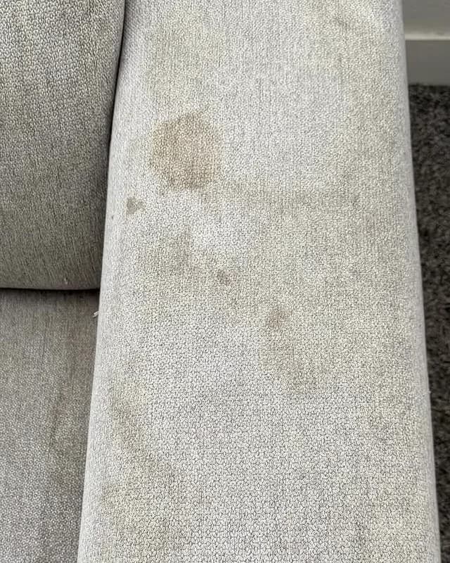 Sofa armrest — before cleaning