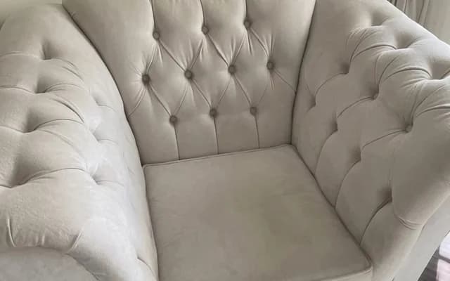 Tufted armchair — before cleaning