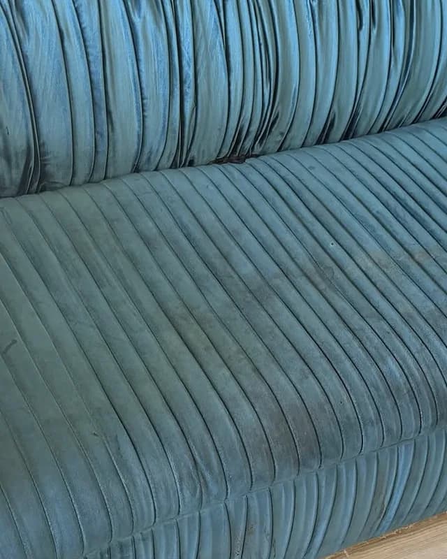 Velvet sofa — before cleaning